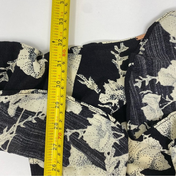 Free People French Quarter Printed Mini Wrap Dress Black Floral XS - Picture 9 of 10